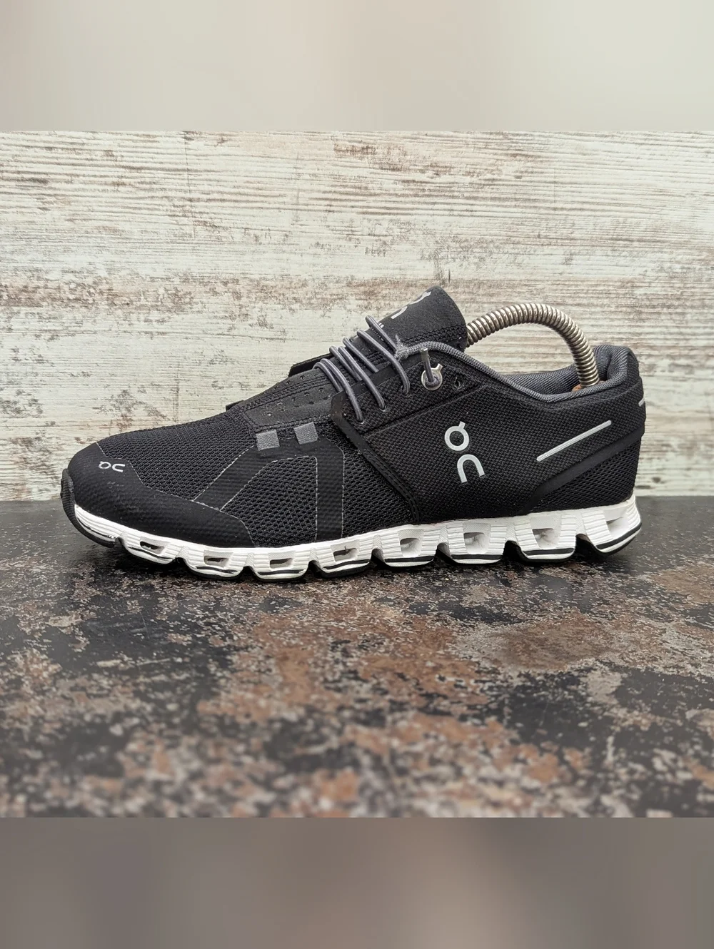 Womens On Cloud Athletic Shoes Sz 8 Used Black Mesh Walking Gym Workout - Picture 1 of 8